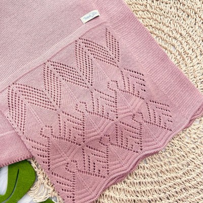 Manta de Linha Renda Rosê